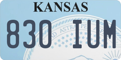 KS license plate 830IUM