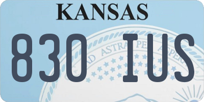 KS license plate 830IUS