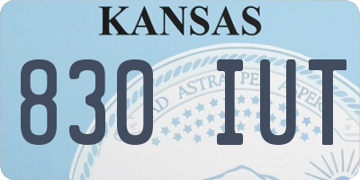 KS license plate 830IUT