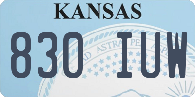 KS license plate 830IUW
