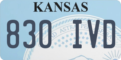 KS license plate 830IVD