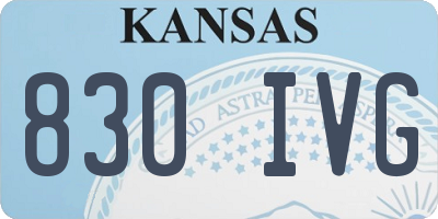 KS license plate 830IVG