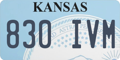 KS license plate 830IVM