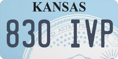 KS license plate 830IVP