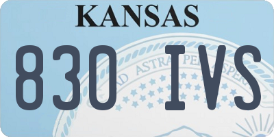 KS license plate 830IVS