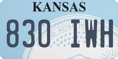 KS license plate 830IWH