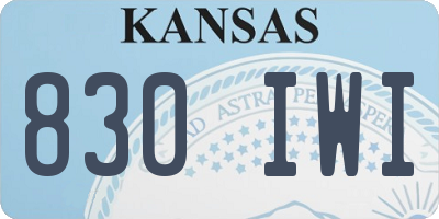 KS license plate 830IWI