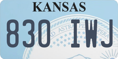 KS license plate 830IWJ