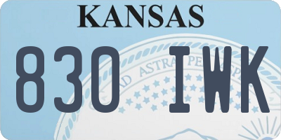 KS license plate 830IWK