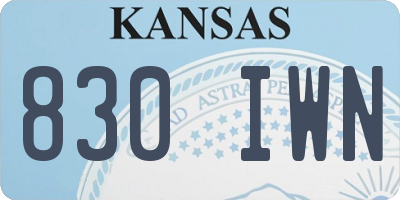 KS license plate 830IWN