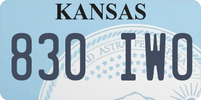 KS license plate 830IWO