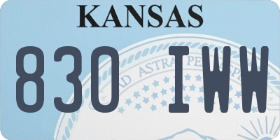 KS license plate 830IWW