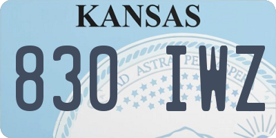KS license plate 830IWZ