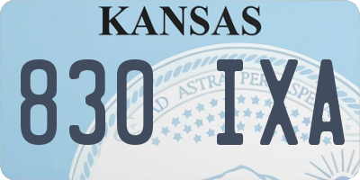 KS license plate 830IXA