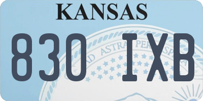 KS license plate 830IXB