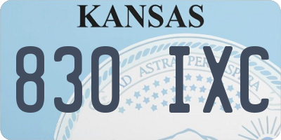 KS license plate 830IXC