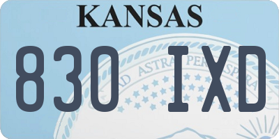 KS license plate 830IXD