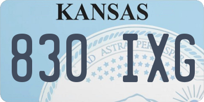 KS license plate 830IXG