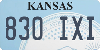 KS license plate 830IXI