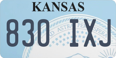 KS license plate 830IXJ