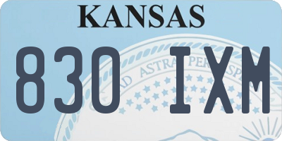 KS license plate 830IXM