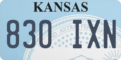 KS license plate 830IXN