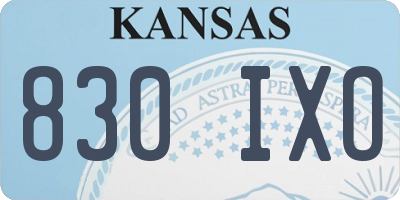 KS license plate 830IXO