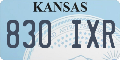 KS license plate 830IXR