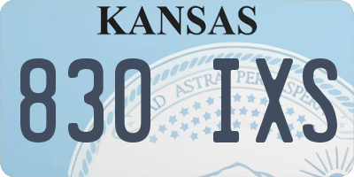 KS license plate 830IXS