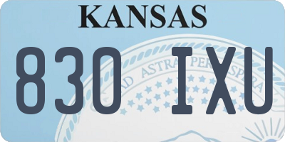 KS license plate 830IXU