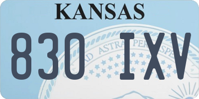 KS license plate 830IXV