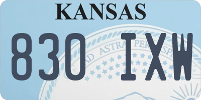 KS license plate 830IXW