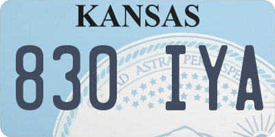 KS license plate 830IYA