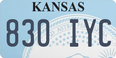 KS license plate 830IYC