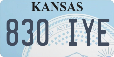 KS license plate 830IYE