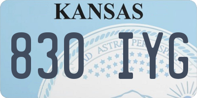 KS license plate 830IYG
