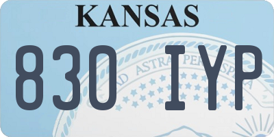 KS license plate 830IYP