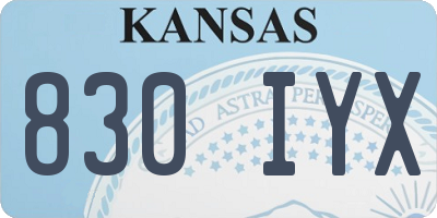 KS license plate 830IYX