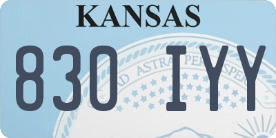 KS license plate 830IYY