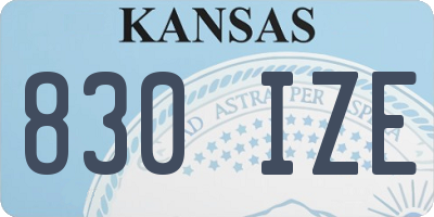 KS license plate 830IZE