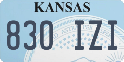 KS license plate 830IZI