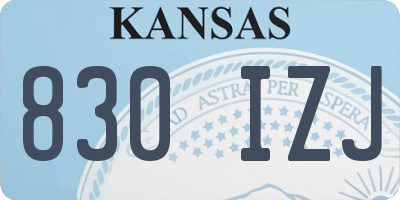 KS license plate 830IZJ