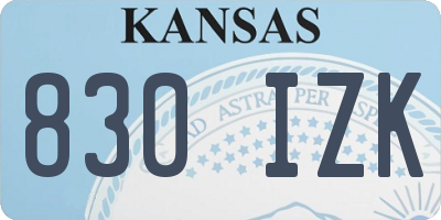 KS license plate 830IZK