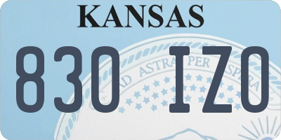 KS license plate 830IZO