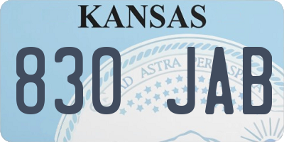 KS license plate 830JAB