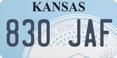 KS license plate 830JAF