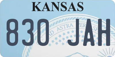 KS license plate 830JAH