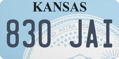 KS license plate 830JAI