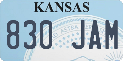 KS license plate 830JAM