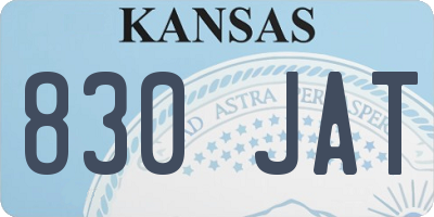 KS license plate 830JAT
